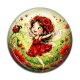 Cabochon Résine - petite fée coccinelle coquelicot