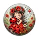Cabochon Résine - petite fée coccinelle coquelicot