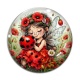 Cabochon Verre - petite fée coccinelle coquelicot