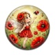 Cabochon Résine - petite fée coccinelle coquelicot