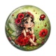 Cabochon Résine - petite fée coccinelle coquelicot