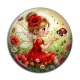 Cabochon Résine - petite fée coccinelle coquelicot
