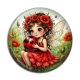 Cabochon Résine - petite fée coccinelle coquelicot