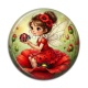 Cabochon Résine - petite fée coccinelle coquelicot