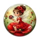 Cabochon Verre - petite fée coccinelle coquelicot