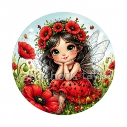 petite fée coccinelle coquelicot