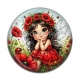 Cabochon Résine - petite fée coccinelle coquelicot