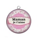 Pendentif Cabochon Argent - maman je t'aime