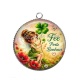 Pendentif Cabochon Argent - fée porte bonheur