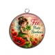 Pendentif Cabochon Argent - fée porte bonheur
