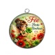 Pendentif Cabochon Argent - fée porte bonheur