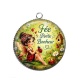 Pendentif Cabochon Argent - fée porte bonheur