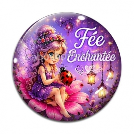 Cabochon Verre - fée enchantée