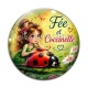 Cabochon Verre - fée et coccinelle