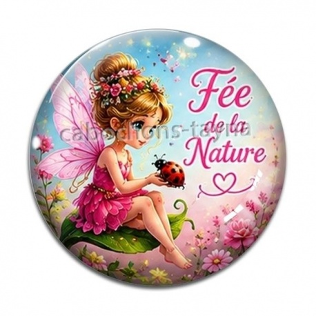 Cabochon Verre - fée de la nature