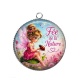 Pendentif Cabochon Argent - fée de la nature