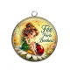 Pendentif Cabochon Argent - fée porte bonheur