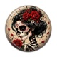Cabochon Résine - femme squelette fleur