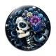 Cabochon Verre - femme squelette fleur