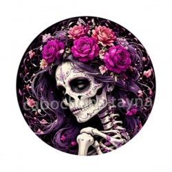 femme squelette fleur