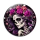 Cabochon Verre - femme squelette fleur