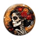 Cabochon Verre - femme squelette fleur