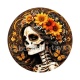 femme squelette fleur