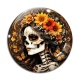Cabochon Verre - femme squelette fleur