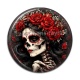Cabochon Résine - femme squelette fleur
