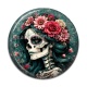 Cabochon Résine - femme squelette fleur