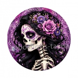 femme squelette fleur