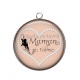 Pendentif Cabochon Argent - maman je t'aime
