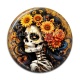Cabochon Résine - femme squelette fleur