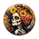 Cabochon Verre - femme squelette fleur