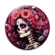 Cabochon Verre - femme squelette fleur