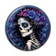 Cabochon Résine - femme squelette fleur