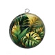 Pendentif Cabochon Argent - feuille exotique