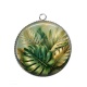 Pendentif Cabochon Argent - feuille exotique
