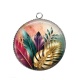 Pendentif Cabochon Argent - feuille exotique