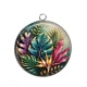 Pendentif Cabochon Argent - feuille exotique