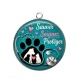 Pendentif Cabochon Argent - vétérinaire Sauver Soigner Protège
