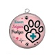 Pendentif Cabochon Argent - vétérinaire Sauver Soigner Protège