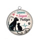 Pendentif Cabochon Argent - vétérinaire Sauver Soigner Protège