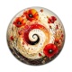 Cabochon Résine - spirale fleur coquelicot