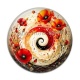 Cabochon Résine - spirale fleur coquelicot