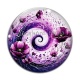 Cabochon Verre - spirale fleur coquelicot