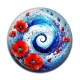 Cabochon Résine - spirale fleur coquelicot