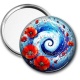 Miroir de poche - spirale fleur coquelicot