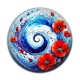 Cabochon Résine - spirale fleur coquelicot