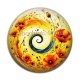 Cabochon Résine - spirale fleur coquelicot